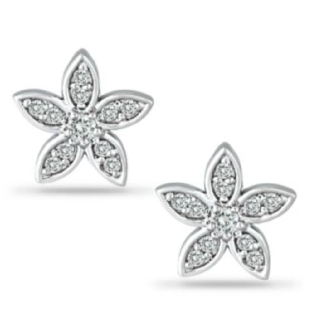 Giani Bernini Flower Sterling Silver Cubic Zirconia Stud Earrings